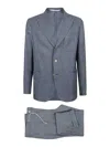Eleventy Tailored Grey Check Suit With Notch Lapel In Gray