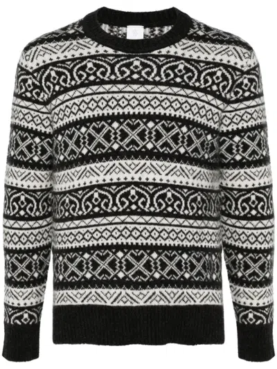 Eleventy Fair Isle-intarsia Sweater In Black