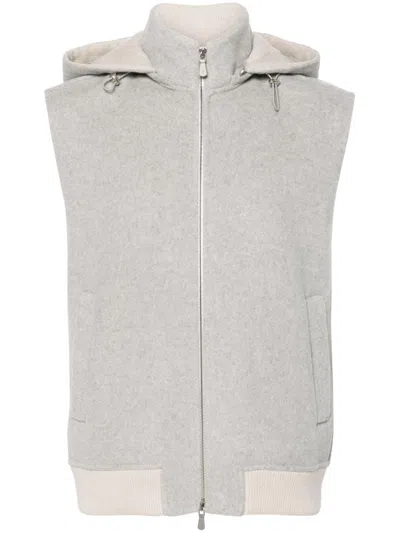 Eleventy Felted Jacket In Grey
