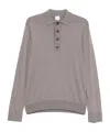 Eleventy Fine-knit Polo Shirt In Gray