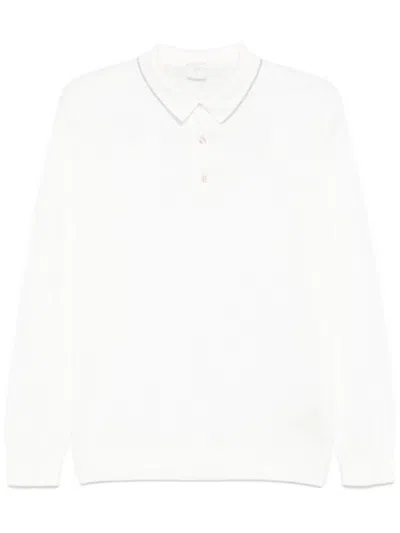 Eleventy Fine-knit Polo Shirt In White
