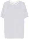 Eleventy Crew Neck Striped Detail T-shirt In 灰色