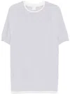 Eleventy Crew Neck Striped Detail T-shirt In Multicolour