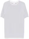 Eleventy Crew Neck Striped Detail T-shirt In Multicolour