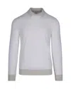 Eleventy Fine Knit Virgin Wool Sweater With Polo Collar In Multi