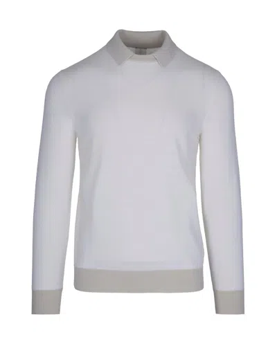 ELEVENTY FINE KNIT VIRGIN WOOL SWEATER WITH POLO COLLAR