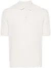Eleventy Classic White Polo Shirt With Textured Fabric In White