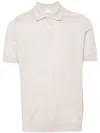 Eleventy Fine-ribbed Polo Shirt In Neutrals
