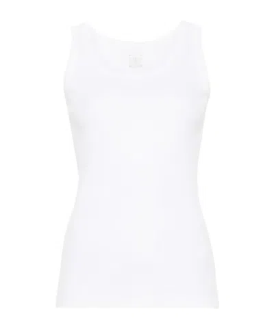 Eleventy Fine-ribbed Scoop Neck Tank Top In White
