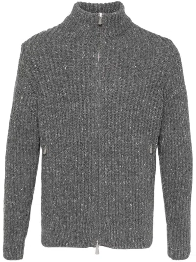 Eleventy Fisherman's-knit Jumper In Grey