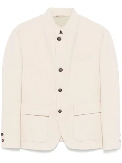 Eleventy Flannel Coat In Neutrals