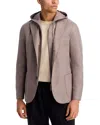 Eleventy Flannel Slim Fit Sport Coat With Removable Full Zip Hoodie In Purple