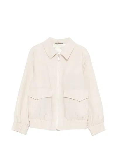Eleventy Kids' Flap Pocket Jacket In White