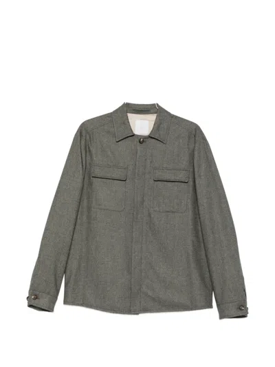 Eleventy Flap-pocket Shirt Jacket In Green