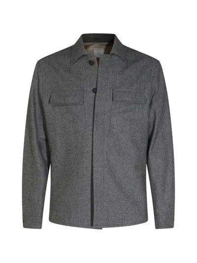 Eleventy Flap-pocket Shirt Jacket In Gray