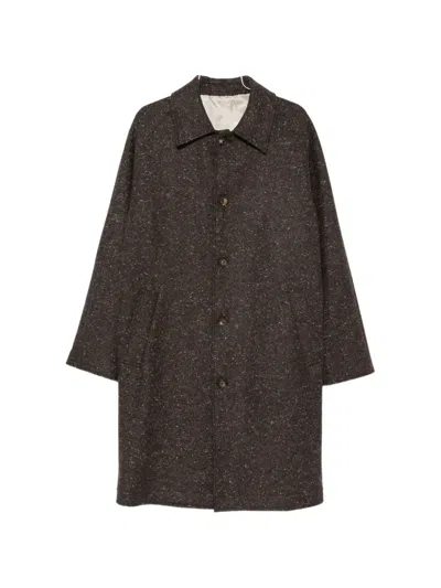Eleventy Flecked Single-breasted Coat In Brown