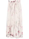 Eleventy Floral Midi Skirt In Neutrals