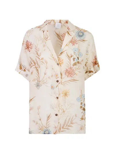 Eleventy Floral-print Buttoned Shirt In Neutral