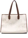 Eleventy Floral-print Canvas Tote Bag In Neutrals