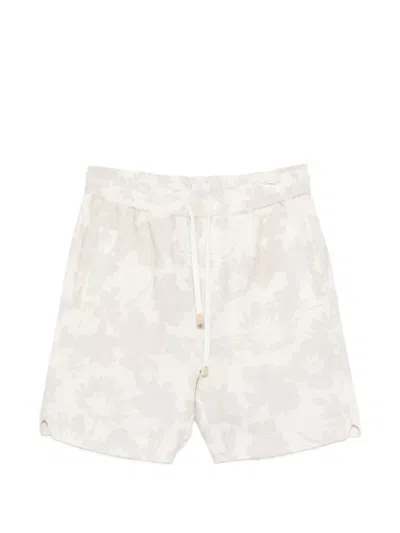 Eleventy Floral-print Deck Shorts In Neutral