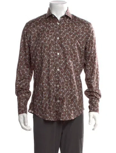 Pre-owned Eleventy Floral Print Long Sleeve Shirt In Multicolor