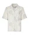 Eleventy Mens Sabbia E Malva Flower-print Camp-collar Linen And Cotton Shirt In Neutral