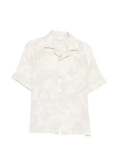 Eleventy Floral-print Shirt In White