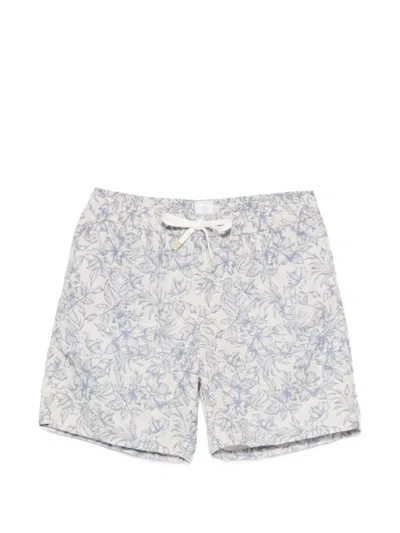 Eleventy Floral-print Swim Shorts In White