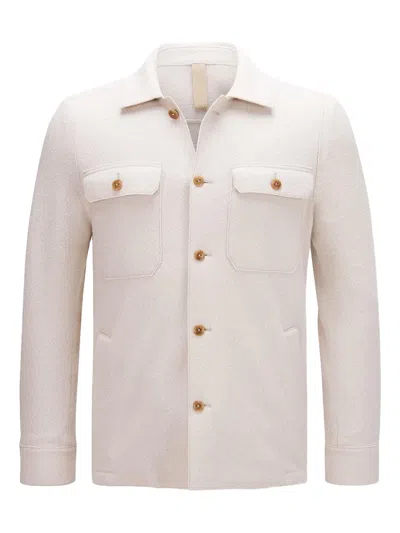 Eleventy Four-pocket Shirt Jacket In Pink