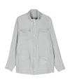 Eleventy Four-pockets Linen Jacket In Gray