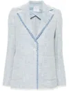 Eleventy Einreihiger Blazer Mit Fransen In Blau