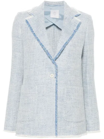 Eleventy Einreihiger Blazer Mit Fransen In Blau
