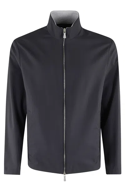 Eleventy Full Zip Collo In Piedi In Blu