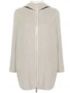 Eleventy Full Zip Hooded Jacket With Silhouette In Gray
