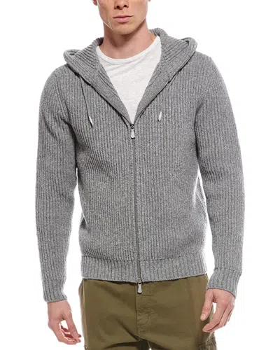 Eleventy Full Zip Sweater In Gray