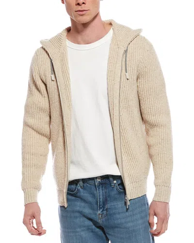 Eleventy Full Zip Sweater In White