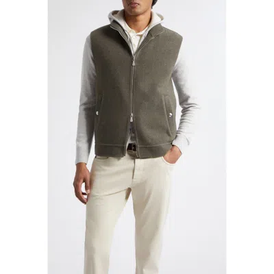 Eleventy Full Zip Wool Gilet In 80 Clay