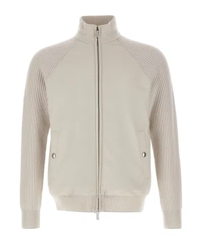 Eleventy Full Zipper Long-sleeve Casual Jacket In Brown