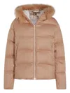 Eleventy Insulated Jackets With Fur Trim Hood In Brown