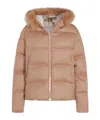 Eleventy Insulated Jackets With Fur Trim Hood In Brown