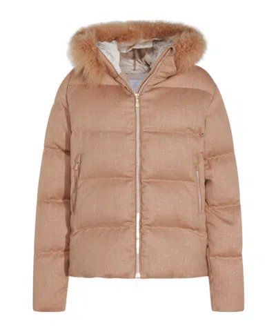 ELEVENTY FUR-TRIM HOODED COAT