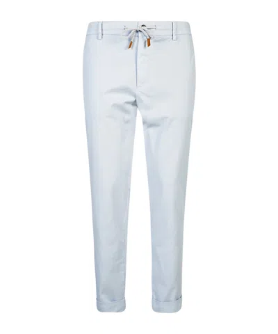 Eleventy Gabardine Tapered Trousers In Blue