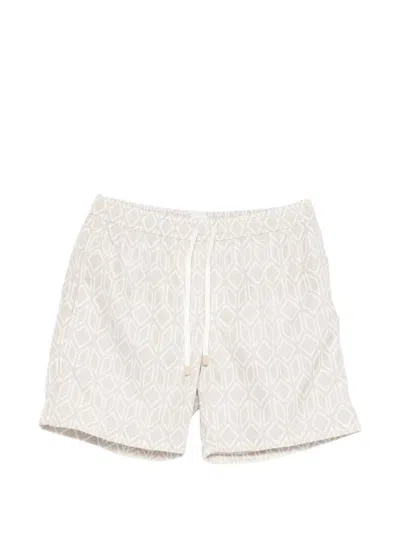ELEVENTY GEOMETRIC-PATTERN BEACH SHORTS