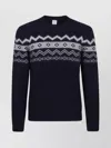 Eleventy Patterned Crew-neck Sweater With Geometric Motifs In Blue