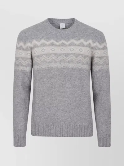 ELEVENTY GEOMETRIC PATTERN CREW-NECK SWEATERS