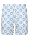 Eleventy Geometric-pattern Swim Shorts In Blue