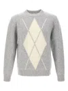 Eleventy Geometric-pattern Wool Sweater In Gray
