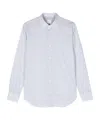 Eleventy Geometric-print Button-up Shirt In Blue