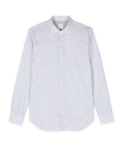 ELEVENTY GEOMETRIC-PRINT BUTTON-UP SHIRT