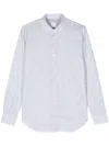 Eleventy Geometric-print Button-up Shirt In Blue